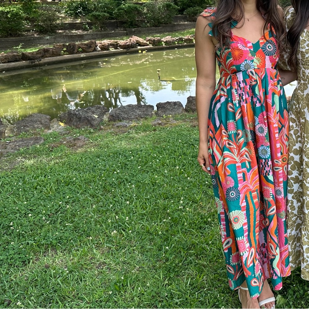FARM Rio Pink and Green Floral High-Low Dress - Picture 3 of 13